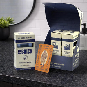 The Brick pH Balanced Bar Soap for Men 3 Pack – Executive, Bergamot Scent