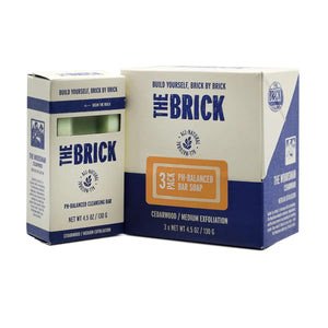 The Brick pH Balanced Bar Soap for Men 3 Pack – Woodsman, Cedarwood Scent