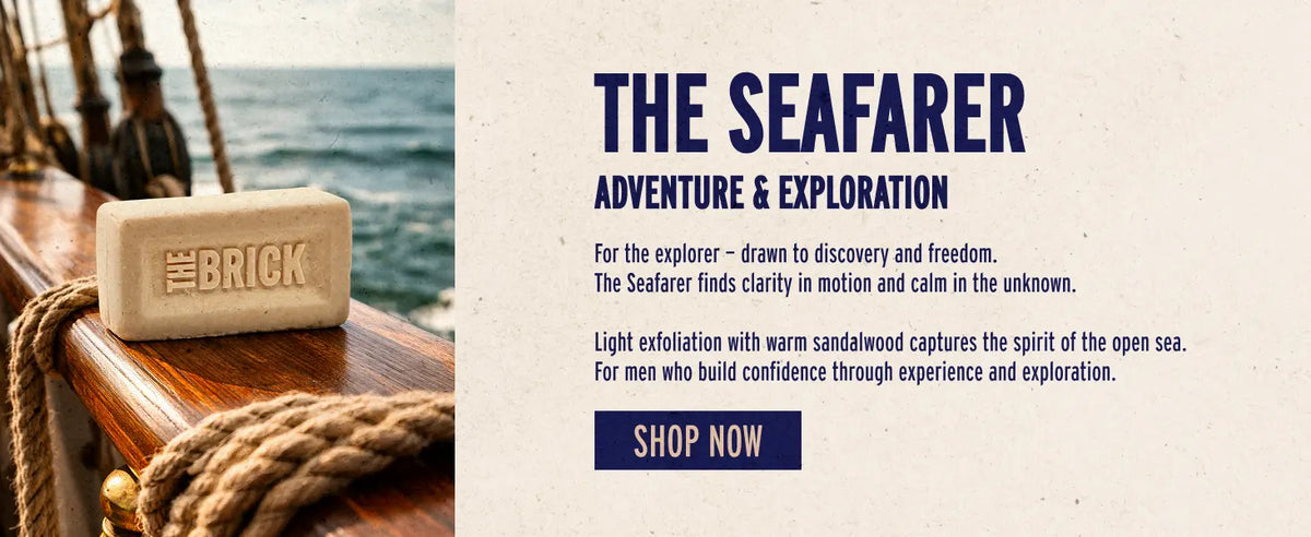 The Brick pH Balanced Bar Soap for Men – Seafarer, Sandalwood, Light Grit