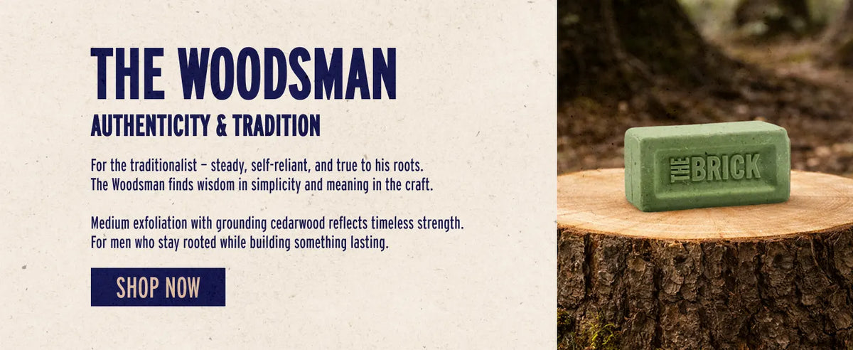 The Brick pH Balanced Bar Soap for Men – Woodsman, Cedarwood, Medium Grit